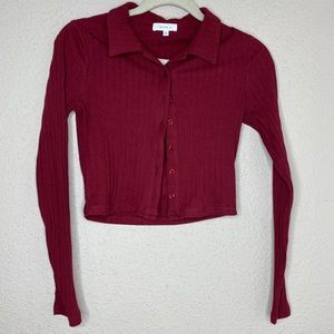 Burgundy Button down top